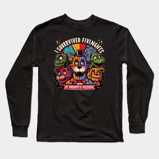 I Survived Five Nights at Freddy's Pizzeria Long Sleeve T-Shirt by Rizstor